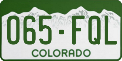 CO license plate 065FQL