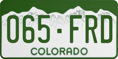 CO license plate 065FRD
