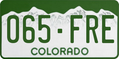 CO license plate 065FRE