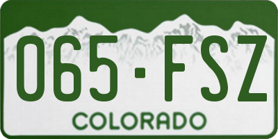 CO license plate 065FSZ
