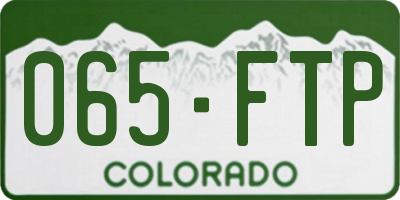 CO license plate 065FTP
