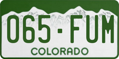CO license plate 065FUM