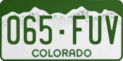 CO license plate 065FUV