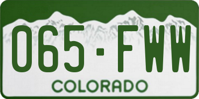 CO license plate 065FWW