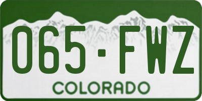 CO license plate 065FWZ