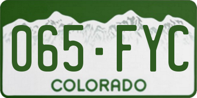 CO license plate 065FYC
