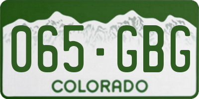 CO license plate 065GBG