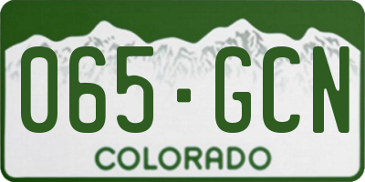 CO license plate 065GCN