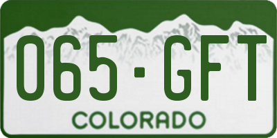 CO license plate 065GFT