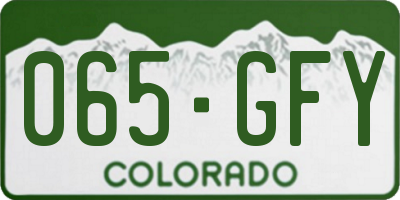 CO license plate 065GFY