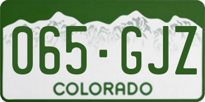 CO license plate 065GJZ