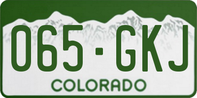 CO license plate 065GKJ