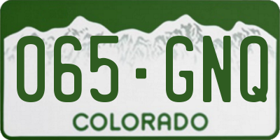CO license plate 065GNQ
