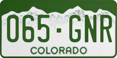 CO license plate 065GNR