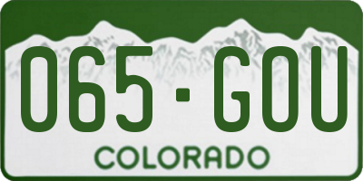 CO license plate 065GOU