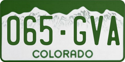 CO license plate 065GVA