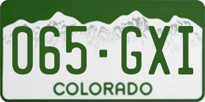 CO license plate 065GXI
