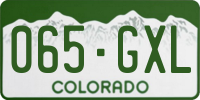 CO license plate 065GXL