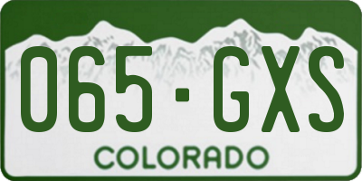 CO license plate 065GXS