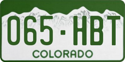 CO license plate 065HBT