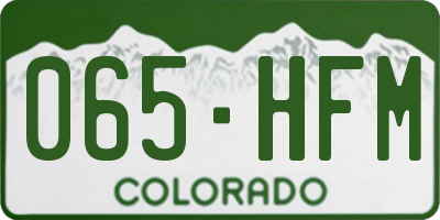 CO license plate 065HFM