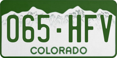 CO license plate 065HFV