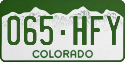 CO license plate 065HFY