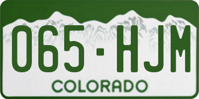 CO license plate 065HJM