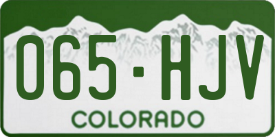 CO license plate 065HJV