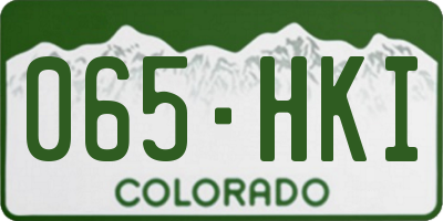 CO license plate 065HKI