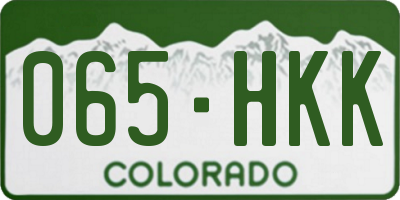 CO license plate 065HKK