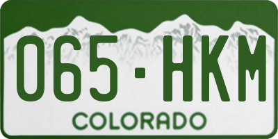 CO license plate 065HKM