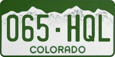 CO license plate 065HQL