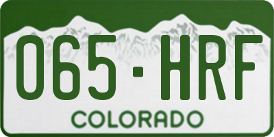CO license plate 065HRF