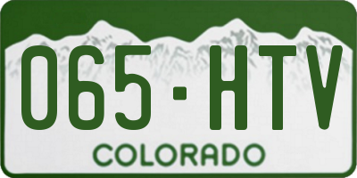 CO license plate 065HTV