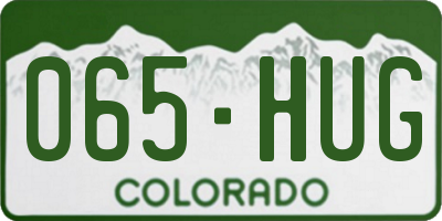CO license plate 065HUG
