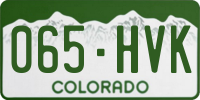 CO license plate 065HVK