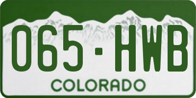 CO license plate 065HWB