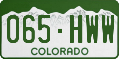 CO license plate 065HWW
