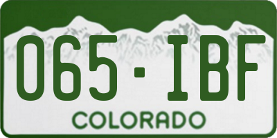 CO license plate 065IBF