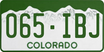 CO license plate 065IBJ