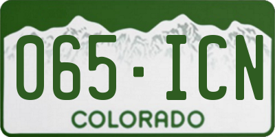 CO license plate 065ICN