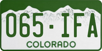 CO license plate 065IFA