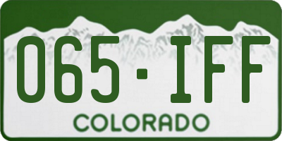 CO license plate 065IFF