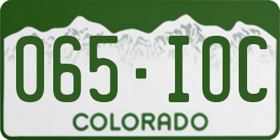 CO license plate 065IOC