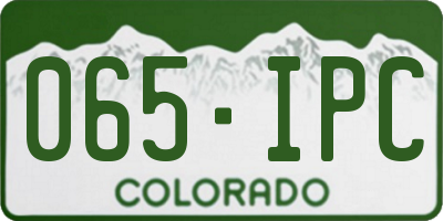CO license plate 065IPC