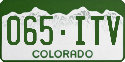 CO license plate 065ITV