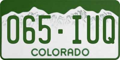 CO license plate 065IUQ