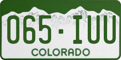 CO license plate 065IUU