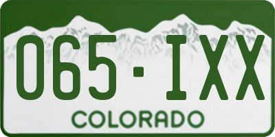 CO license plate 065IXX